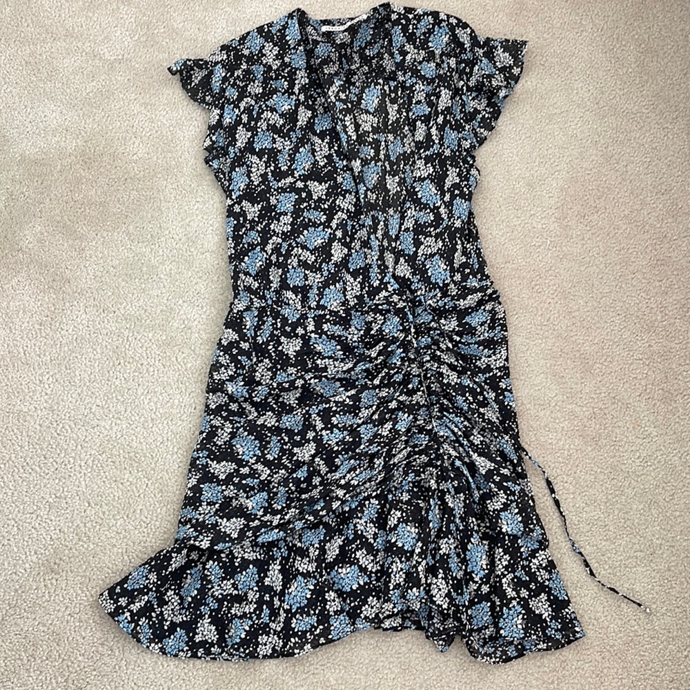 Veronica Beard Sean Ruched Dress cap sleeve.